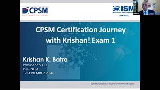 CPSM CERTIFICATION JOURNEY WITH KRISHAN Exam 1 [upl. by Etterrag]