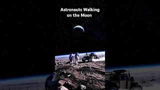 Astronauts Walking on the Moon Epic Earth Scene 🚀 🌏shorts shortvideo moonexplore [upl. by Horten]