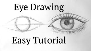 How to draw an eyeeyes easy step by step for beginners Eye drawing easy tutorial with pencil basics [upl. by Ylnevaeh]