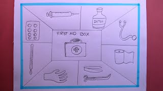 how to draw first aid box step by stepfirst aid box drawing [upl. by Hnahc480]