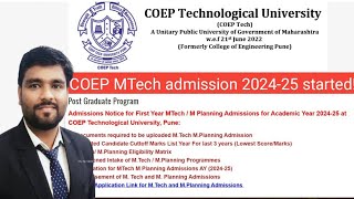 COEP MTech admission 202425 started step by step process समजून घ्या सोप्प्या भाषेत BhiseSir [upl. by Aidul]