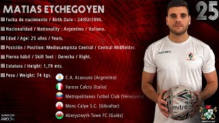 Matias Etchegoyen 25  Mediocampista  Midfielder  Aberystwyth Town FC [upl. by Osmo]