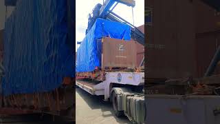 Container unloading ship video shortvideo viralvideo container [upl. by Kermy]