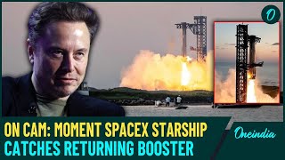 VIDEO SpaceX Boldest Test Flight Musk Makes History  Rocket Booster Caught MidAir on Launchpad [upl. by Richlad244]