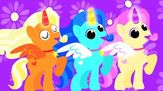 Ten Little Unicorns  Little Angel  Kids Songs [upl. by Atneciv142]