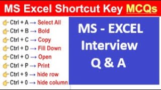 Excel Shortcuts💥 Excel WFM Interview Q amp A  MSExcel [upl. by Curtice]