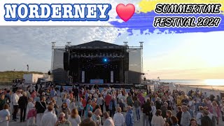 Norderney Strandimpressionen am Samstag Abend zum Summertime Festival 2024 [upl. by Ardnaskela]