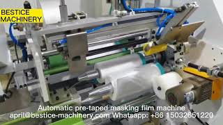 Pre tape masking film making machine for painting protection [upl. by Wahlstrom]