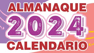 Almanaque 2024 Calendario 2024 Archivo Editable Descargá el calendario 2024 Gratis [upl. by Alvis199]