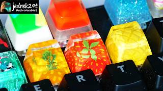 Fruity 🍍🍓🥭 Keyboard Keys How To Make Custom Resin Keycaps  RESIN ART [upl. by Arata]