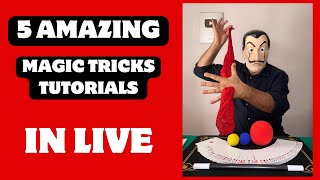 5 AMAZING MAGIC TRICKS TUTORIALS IN quot LIVE quot [upl. by Yzdnil487]