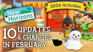 10 UPDATES amp CHANGES in February 2024  Animal Crossing New Horizons New Activities [upl. by Kelwen]