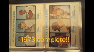 The 1973 Topps Baseball set my oldest complete set the last of the vintage sets Mike Schmidt RC [upl. by Nairot]