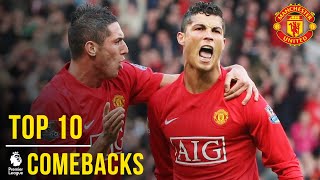 Manchester Uniteds Top 10 Premier League Comebacks  Manchester United [upl. by Kalinda463]