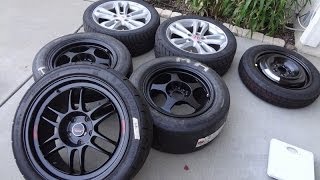 Weight Comparison Rota Slip Stream vs Enkei RPF1 vs Stock Si Wheels vs Spare [upl. by Aliab746]