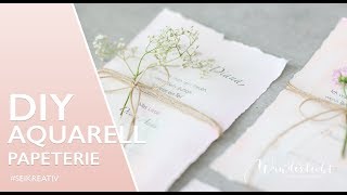 DIY Vintage Aquarell Papier  Anleitung Einladungskarten selber machen [upl. by Nonregla]