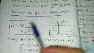 Capillary Rise and Capillary Fall Expression Problem [upl. by Soma]