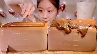 ASMR Milk Chocolate Pudding【Mukbang Eating Sounds】【English subtitles】 [upl. by Retluoc]