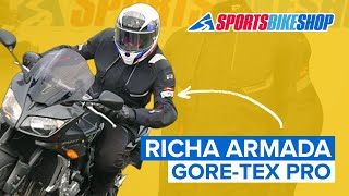 Richa Armada GTX Pro motorcycle jacket review  Sportsbikeshop [upl. by Anilad]