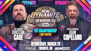 AEW Dynamite  Adam Copeland vs Christian Cage TNT Championship I Quit Match  Full Match [upl. by Mundt330]