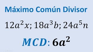 Maximo comun divisor de monomios ejercicios resueltos ejemplo 05 [upl. by Anelegna]