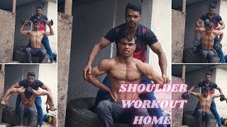 shoulder workout home 🏡💪shoulder workout home volg video fitness gym exercise fit [upl. by Veda]