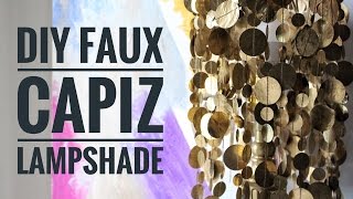 DIY  Faux Capiz Lampshade  Easy  Using Household Products [upl. by Ardnuas]