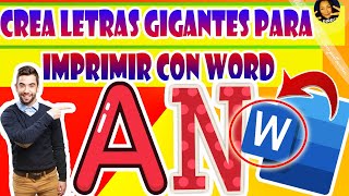 CREA LETRAS GIGANTES PARA IMPRIMIR CON WORD [upl. by Drye]