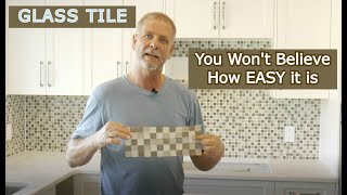 DIY Glass tile backsplash for beginners [upl. by Annazor]