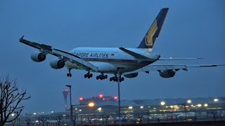 StormGerrit AT LONDON HEATHROW  GO AROUNDS AND WOBBLY LANDINGS  271223 [upl. by Alliuqat618]