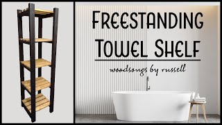 Freestanding Towel Shelf  Modern Towel Shelf  Tall Bathroom Shelf  Home Decor  Woodworking  DIY [upl. by Sanderson317]