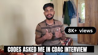 Coding questions asked me in my cdac interview round My cdac interview coding questions real wajid [upl. by Lodi24]