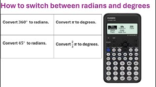 How to convert between radians and degrees on casio fx83GT CW calculator [upl. by Nolyat]