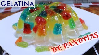 GELATINA DE PANDITASTRANSPARENTEPOSTRE FÁCILCOMO HACER [upl. by Dnomyad]