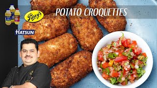 Potato croquettes  Easy starter  Evening time snacks  Chef Venkatesh Bhat  lunch box snack [upl. by Nieberg]