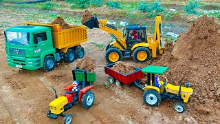 JCB 5cx fully loading sand HMT tractor  Sonalika rx60 tractorMrDevCreators [upl. by Menzies]