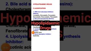 Hypolipidaemic drugs classification pharmacology hypolipidaemic [upl. by Ibok]