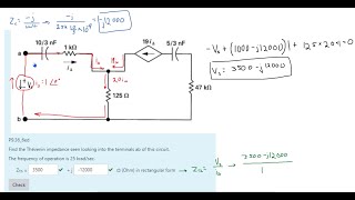 Networks Analysis  Ch9 Sinusoidal SteadyState Analysis  P9366ed  Find the Thévenin impedan [upl. by Gildea]