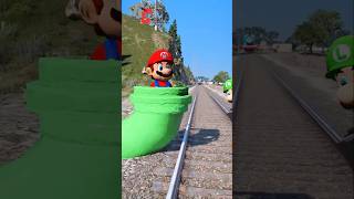 Mario dan Luigi halangi jalan kereta api coffindancecover shorts coffindance [upl. by Rasaec174]