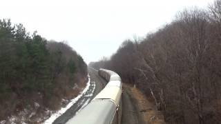 EMD SD60 and SD402 Power Auto Rack Train Overhead View [upl. by Nnorahs]