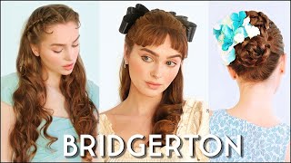 3 daphne quotBRIDGERTONquot hairstyles🐝 modern regency hair tutorial [upl. by Eatnom]