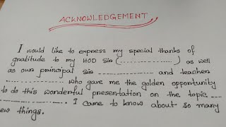 Acknowledgement Presentation paper study materialfor students [upl. by Anirtap]