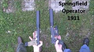 Sig 220 Combat vs Springfield Operator 1911 suppressed with Silencerco ospreys [upl. by Dlaner947]