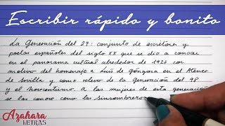 ✍ Cómo Escribir Rápido y Bonito en Cursiva [upl. by Madalena]