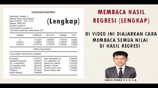 Eviews 9  Cara Membaca Semua Nilai di Hasil Regresi Linear Lengkap [upl. by Mascia]