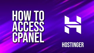 How To Access Cpanel Hostinger Tutorial [upl. by Ladnyc]