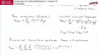 Introduction to Lattice Boltzmann Lecture 10 Cumulant method [upl. by Rivalee]