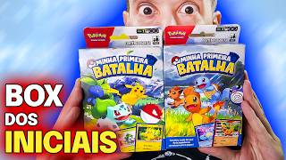 ABRI A BOX BATALHA DOS INICIAIS PIKACHU VS CHARMANDER VS SQUIRTLE  CAPITÃO HUNTER CARTAS POKEMON [upl. by Nagey302]