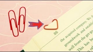 Heart Shaped Paper Clip Bookmark  Sunny DIY [upl. by Cirle]