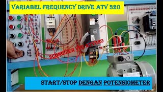 04 VFD ATV 320  startstop circuit dengan potesiometer sebagai pengatur masukan frekuensi [upl. by Billat579]